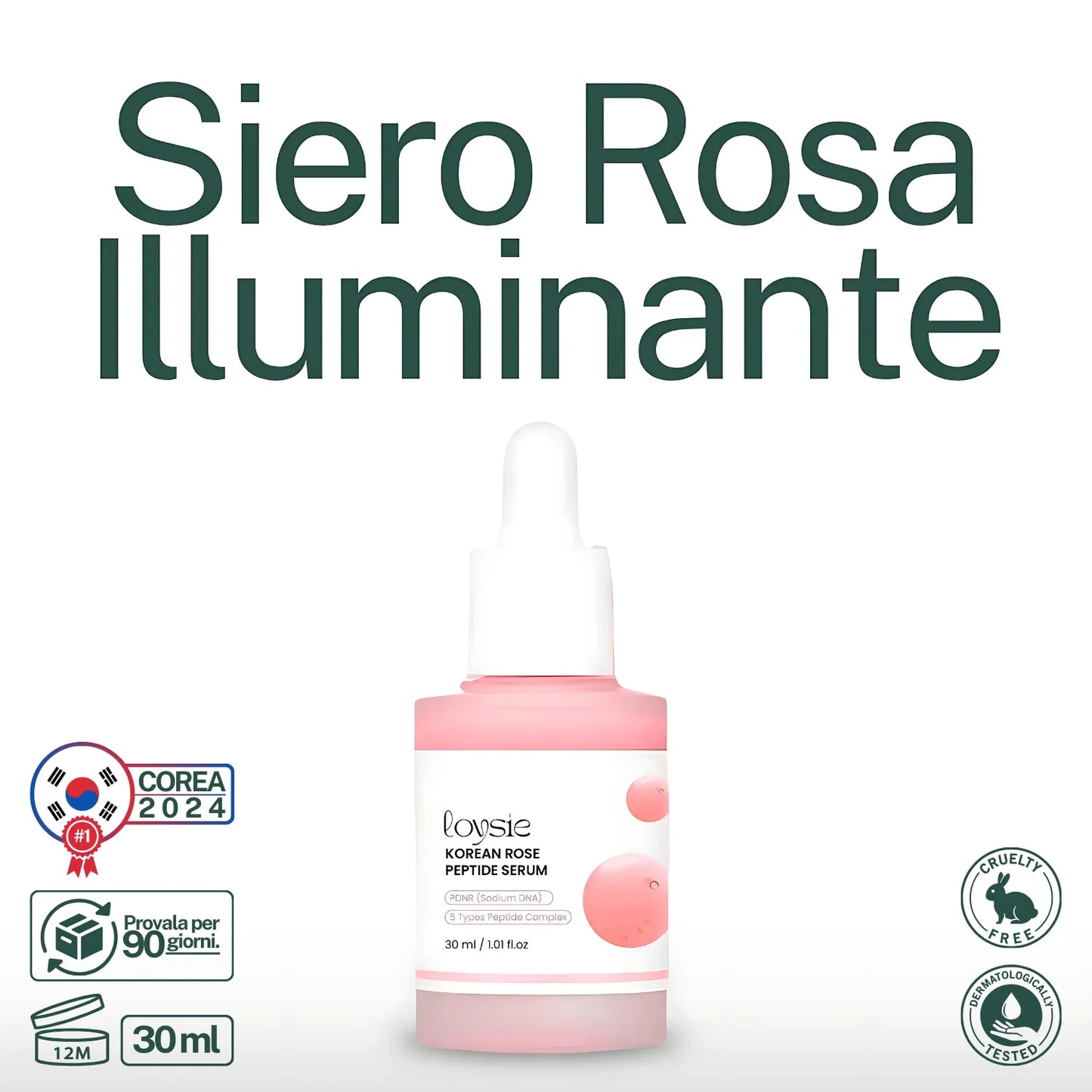 Siero Rosa Illuminante (con Peptidi e PDRN)