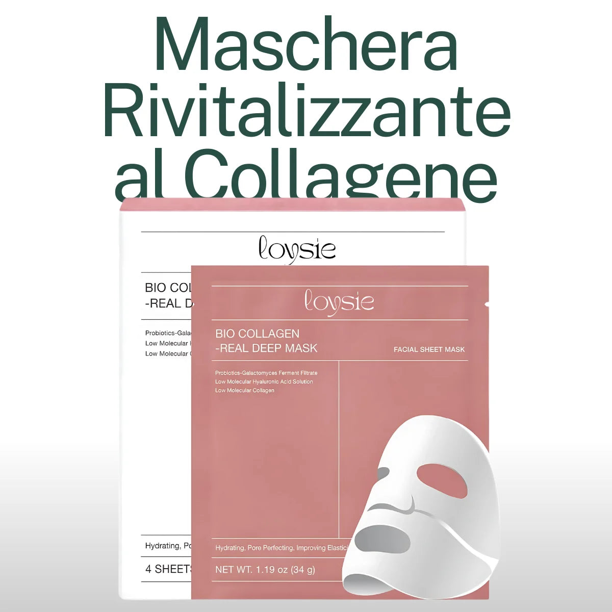 Maschere Rivitalizzanti al Collagene (4 pezzi)